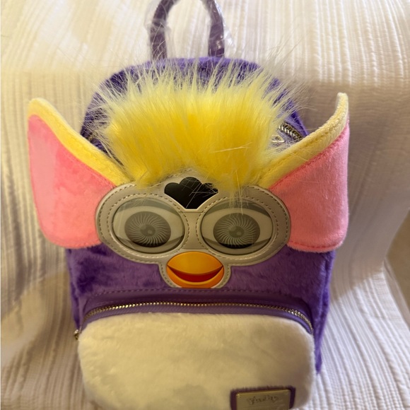 Loungefly Furby Backpack with Purple and Yellow Accents NWT - Picture 5 of 15